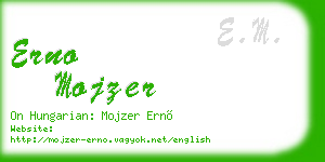 erno mojzer business card